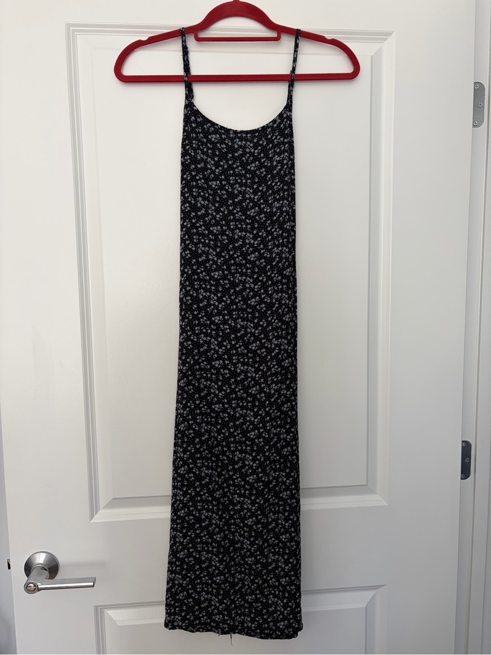 Source Unknown Black Floral Maxi Slip Dress